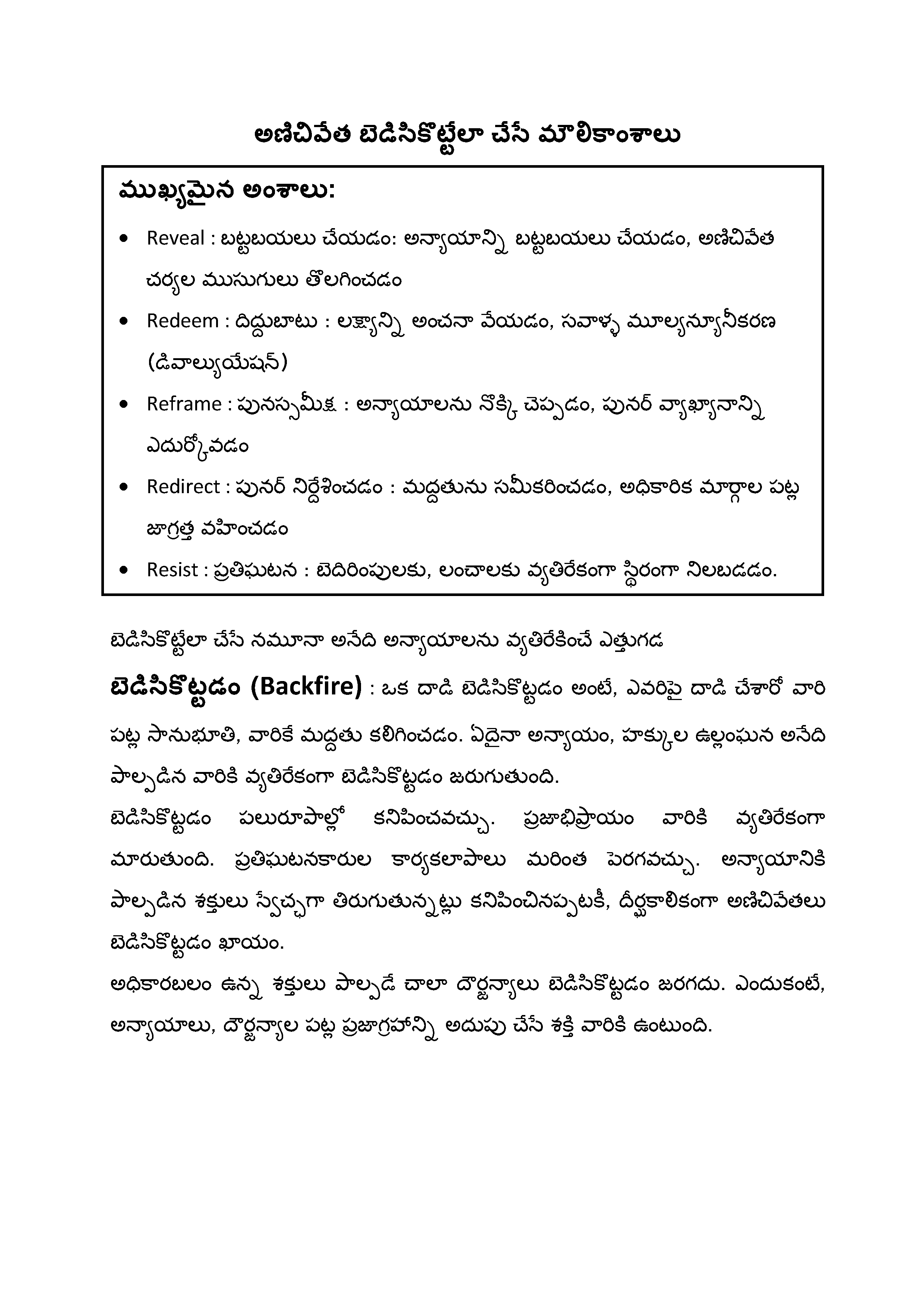 Backfire Basics (Telugu)