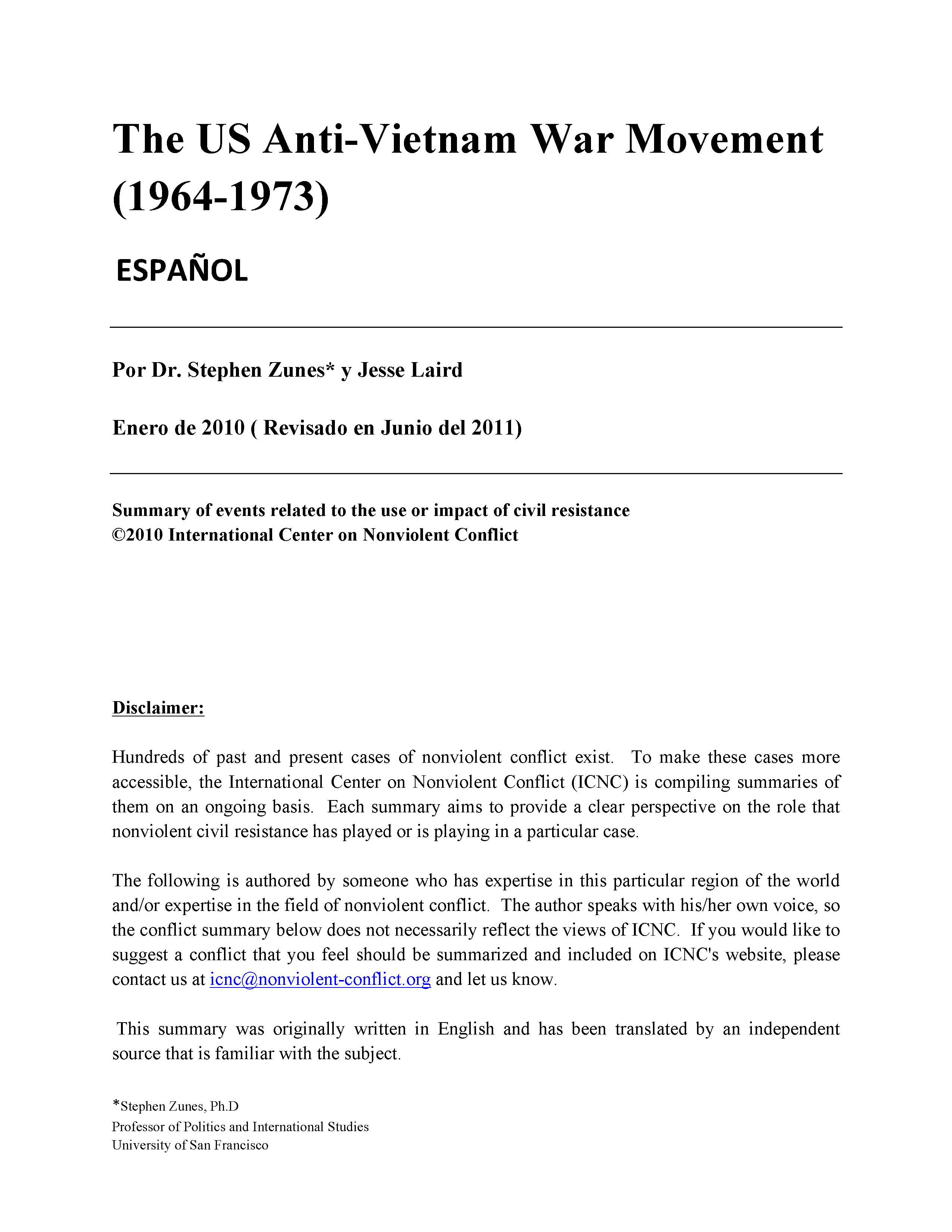 El movimiento contra la guerra de Vietnam de Estados Unidos (1964-1973)