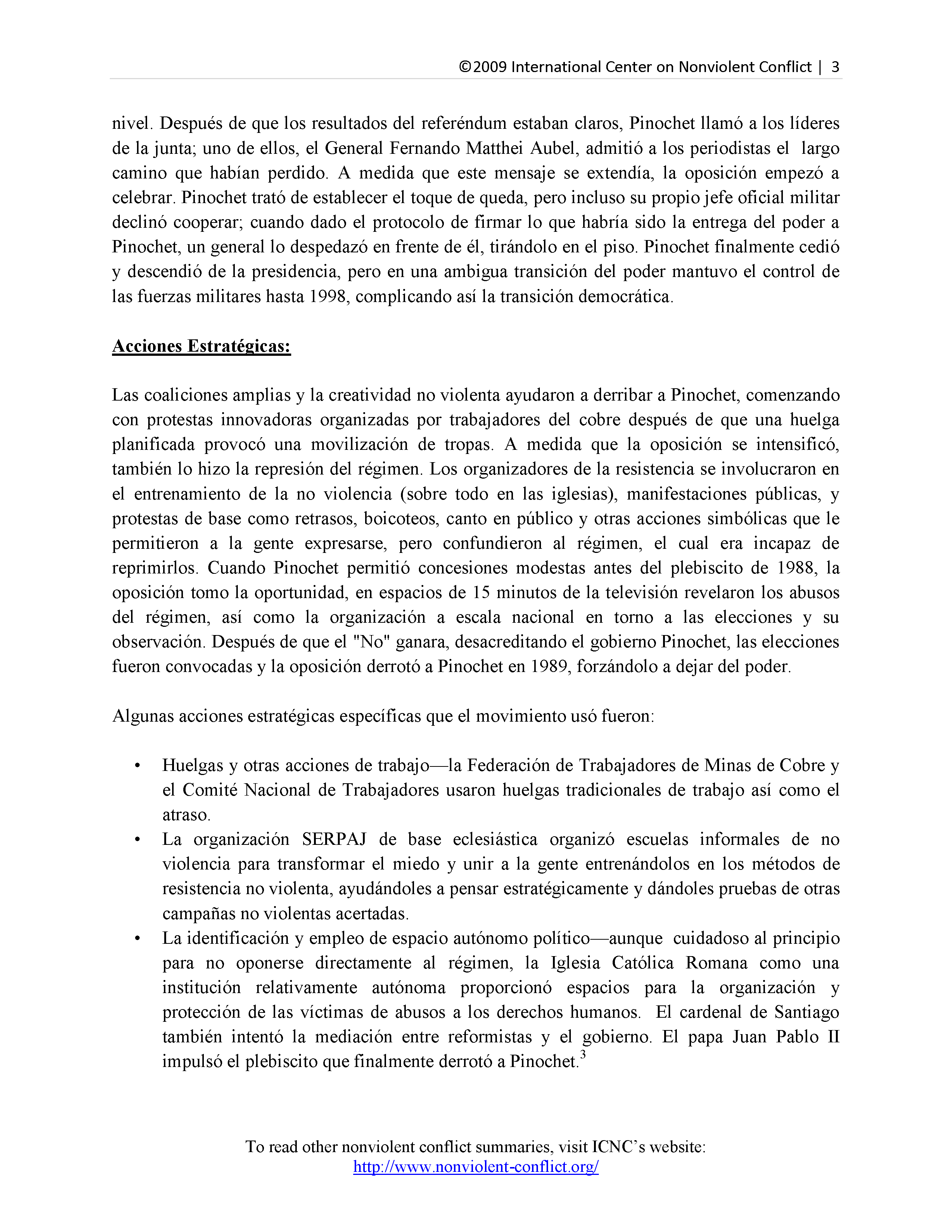 Chile: La lucha contra un dictador militar (1985-1988)