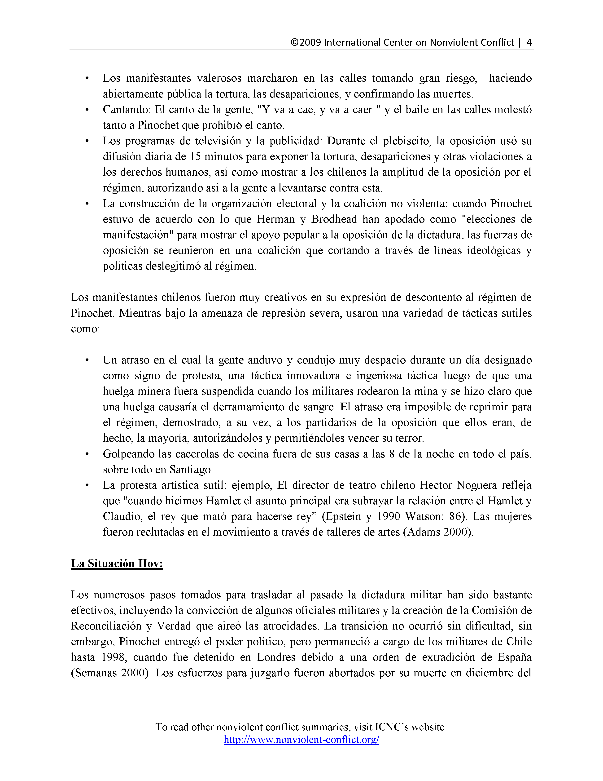 Chile: La lucha contra un dictador militar (1985-1988)