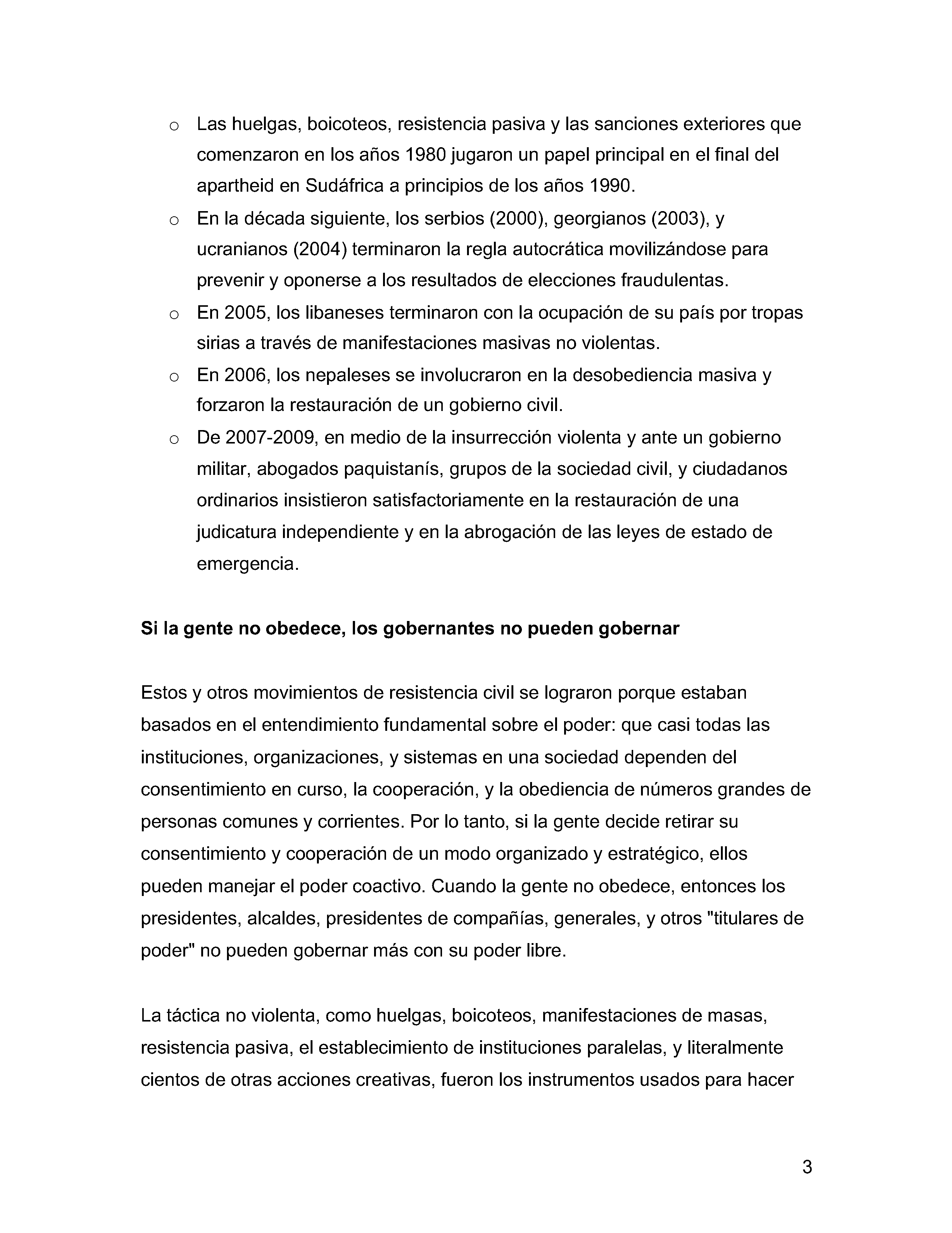 La trifecta de la resistencia civil: unidad, planificación, disciplina