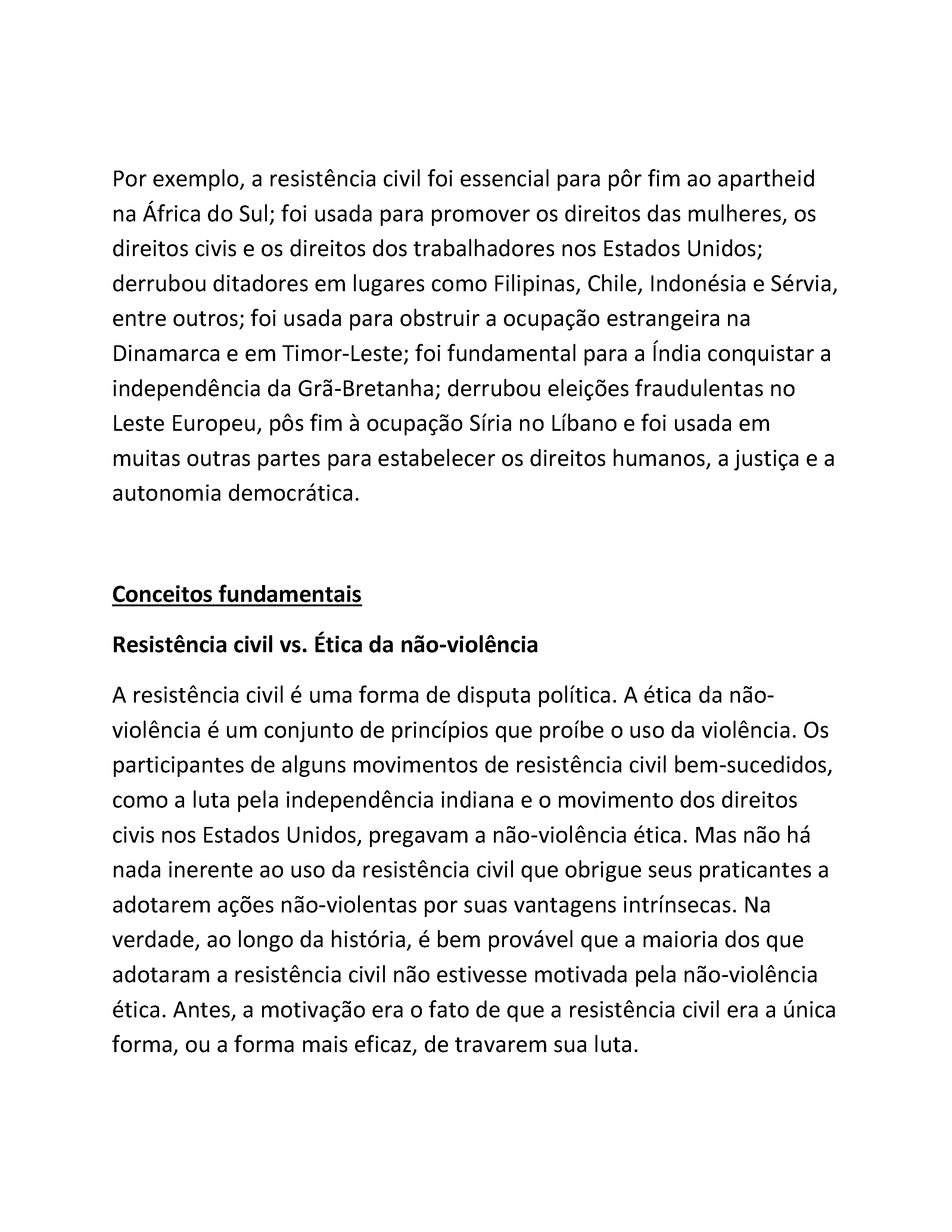 Introdução à Resistência Civil: Um Primeiro Olhar