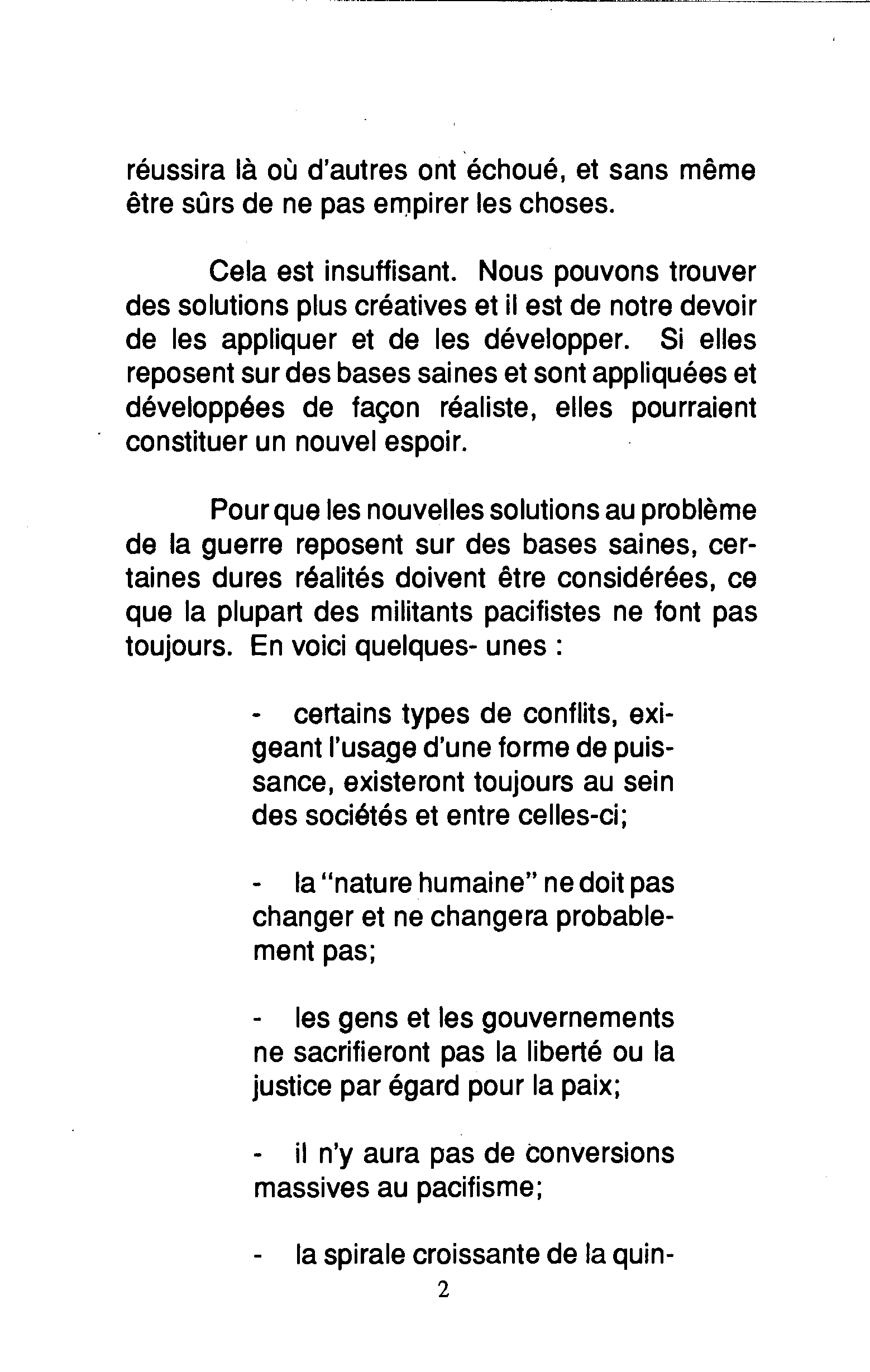 L’Abolition de la Guerre un But Réaliste