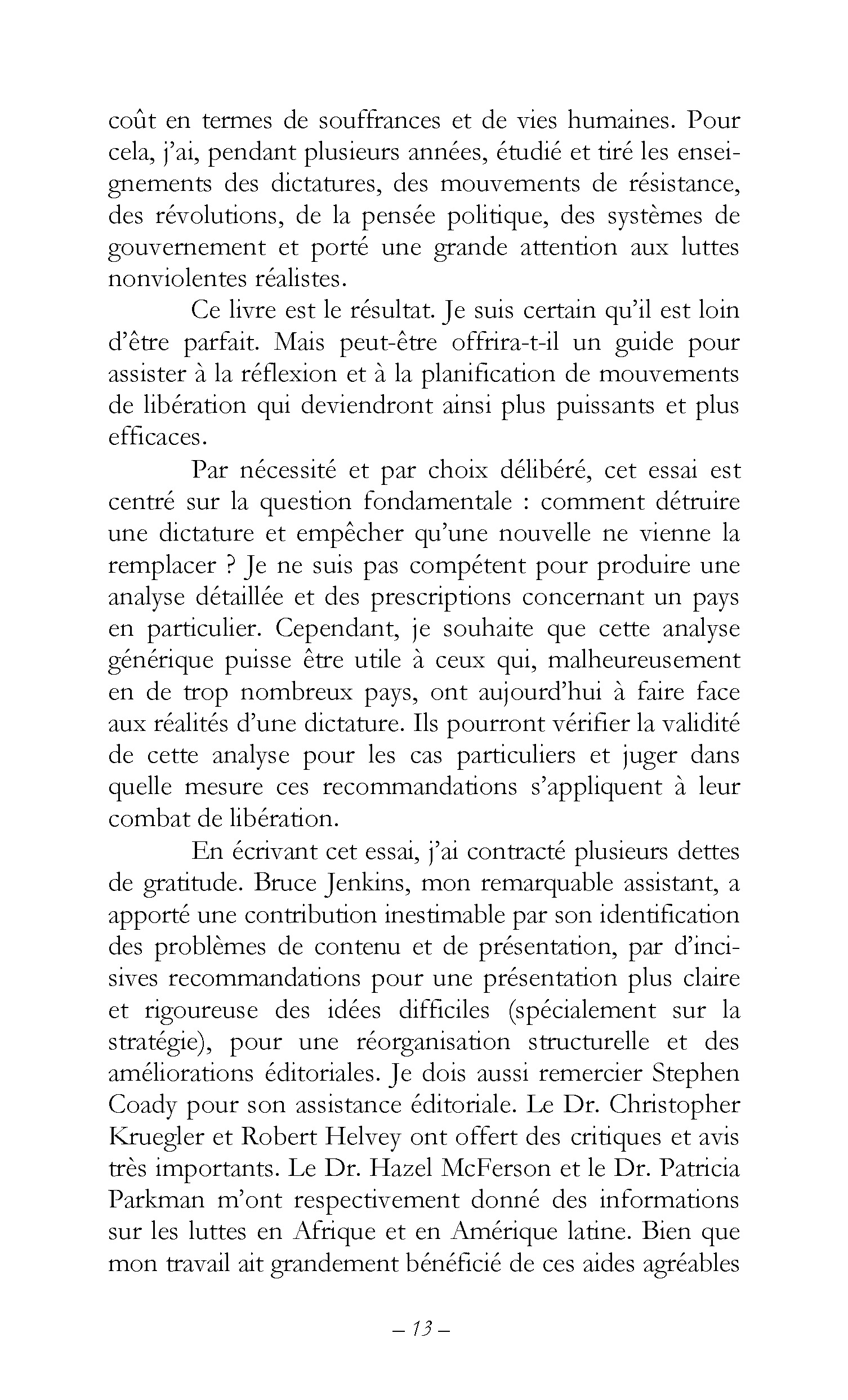 De la Dictature à La Démocratie: Un cadre conceptuel pour la libération