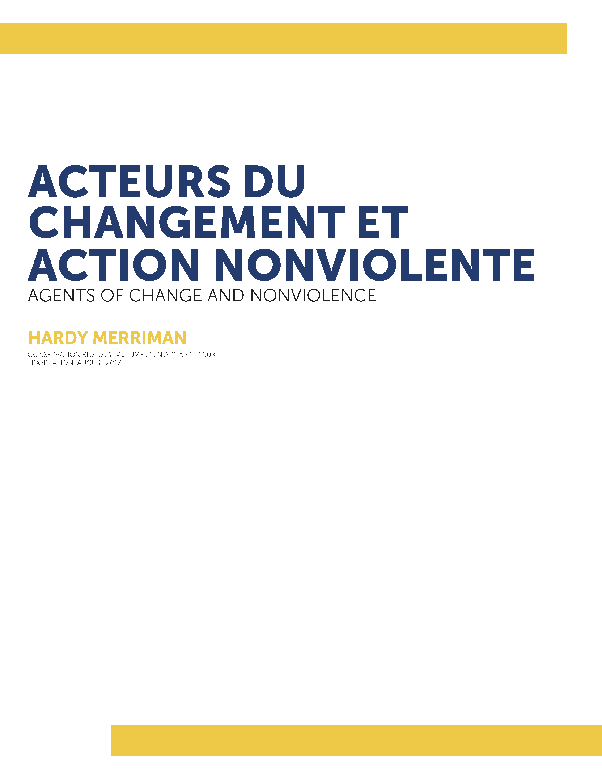 Acteurs du changement et action nonviolente