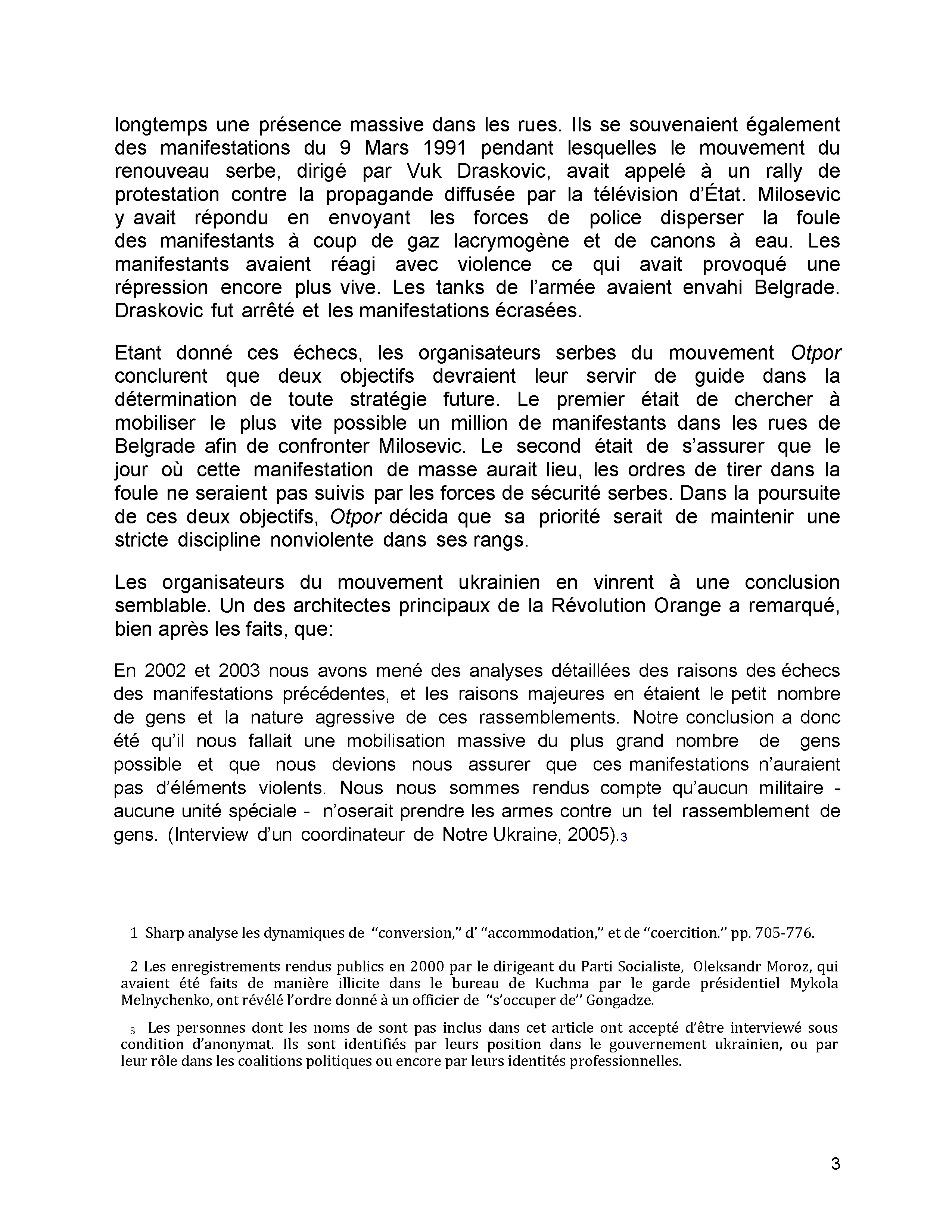 La force et la persuasion: stratégies nonviolentes pour influencer les forces de sécurité en Serbie (2000) et en Ukraine (2004)