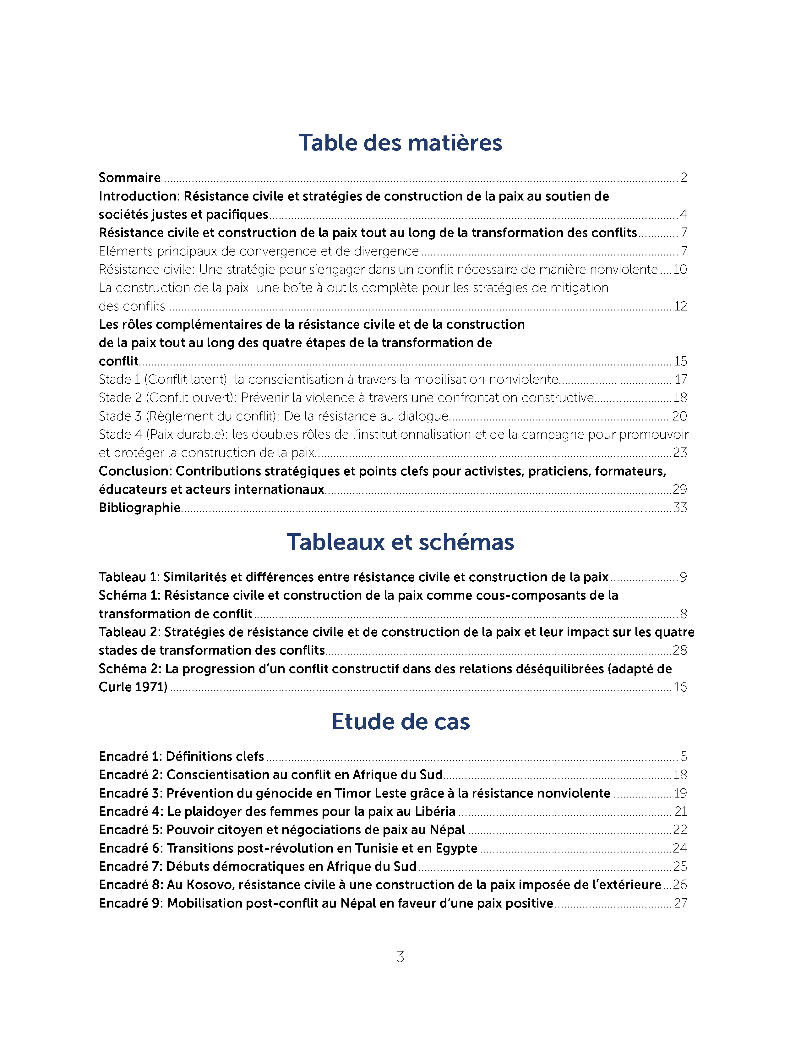 Œuvrer pour la paix Stratégies intégrées de résistance civile et de construction de la paix