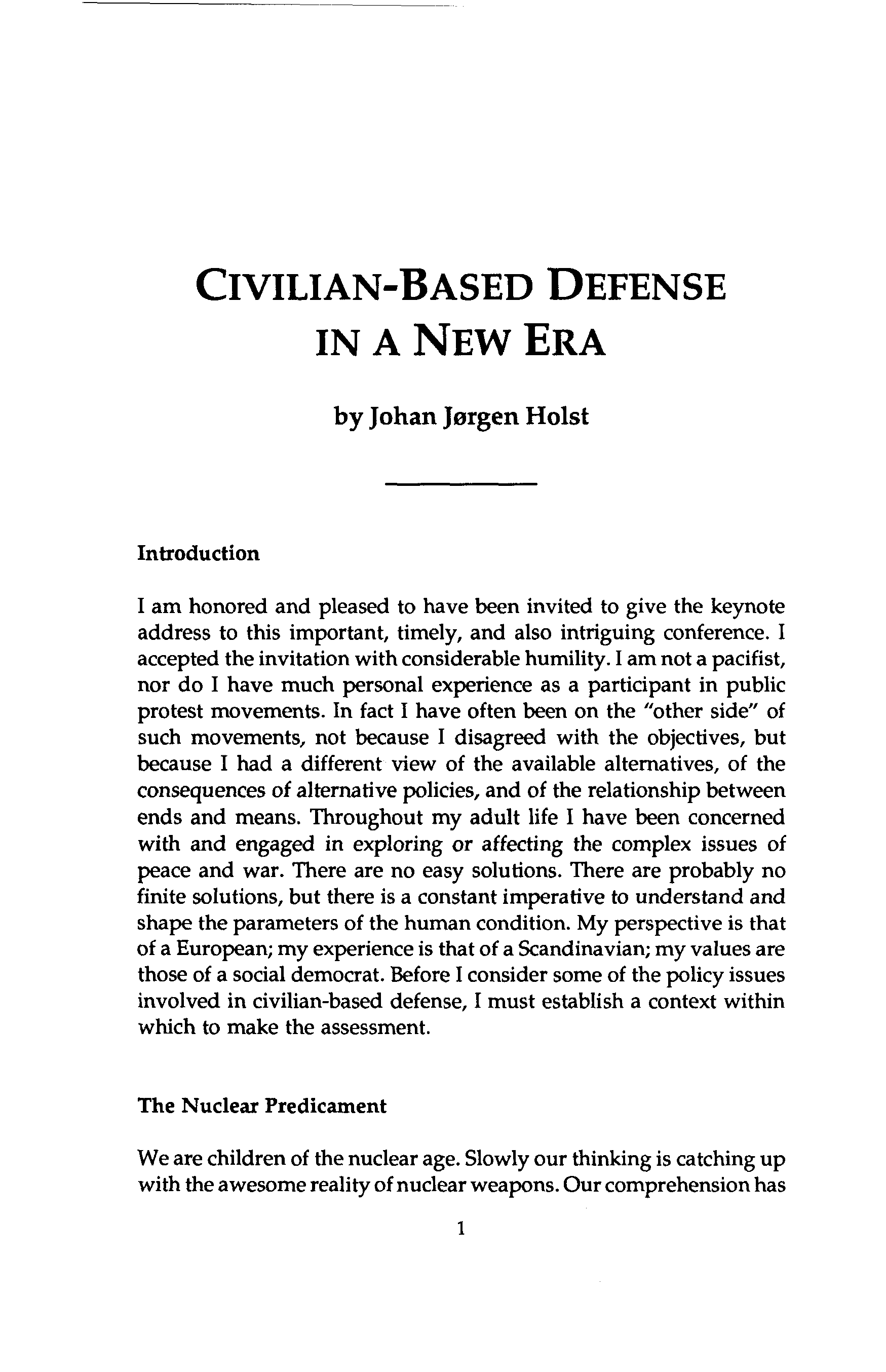 Civilian-Based Defense in a New Era