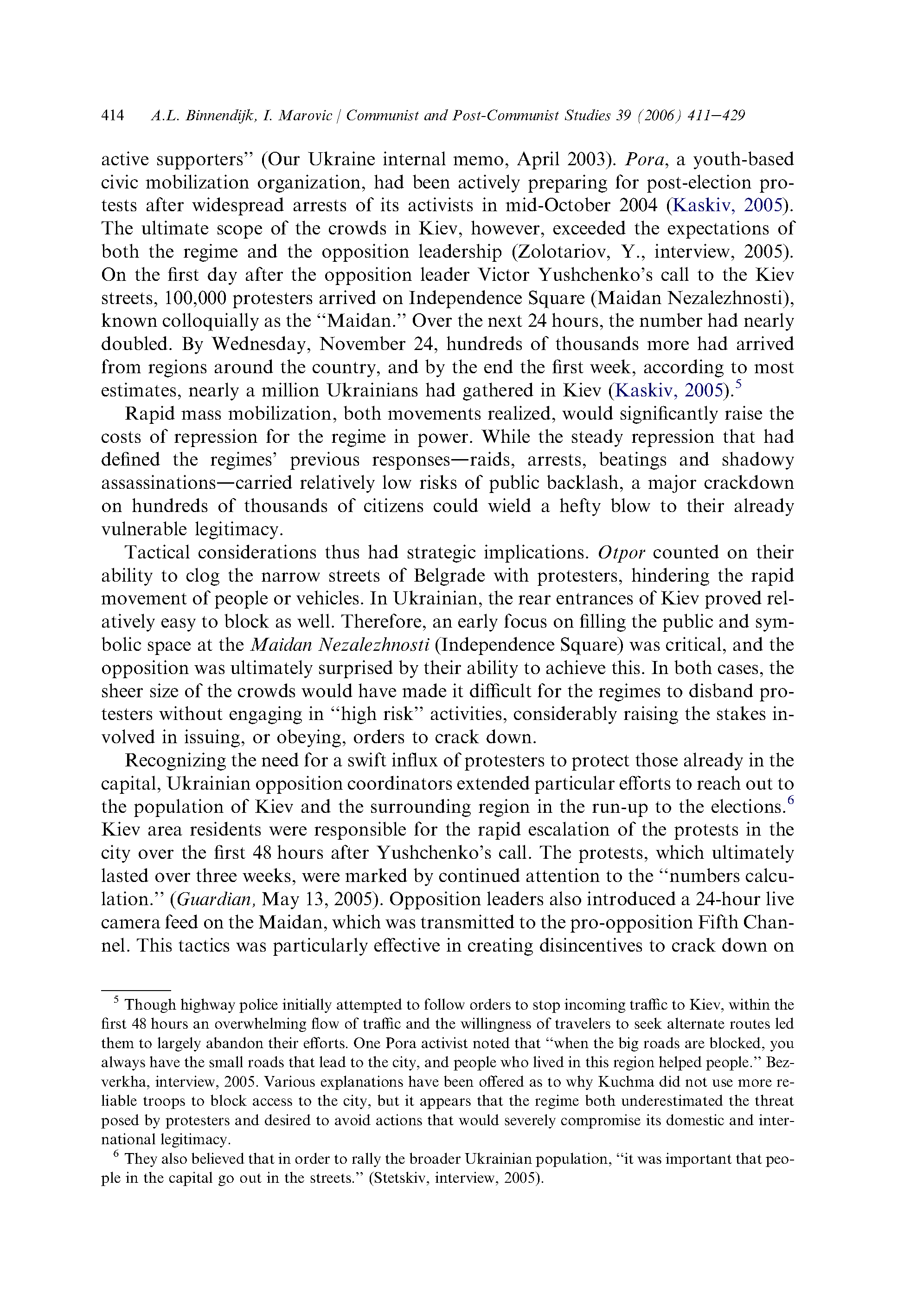 Power and Persuasion: Nonviolent strategies to influence state security forces in Serbia (2000) and Ukraine (2004)