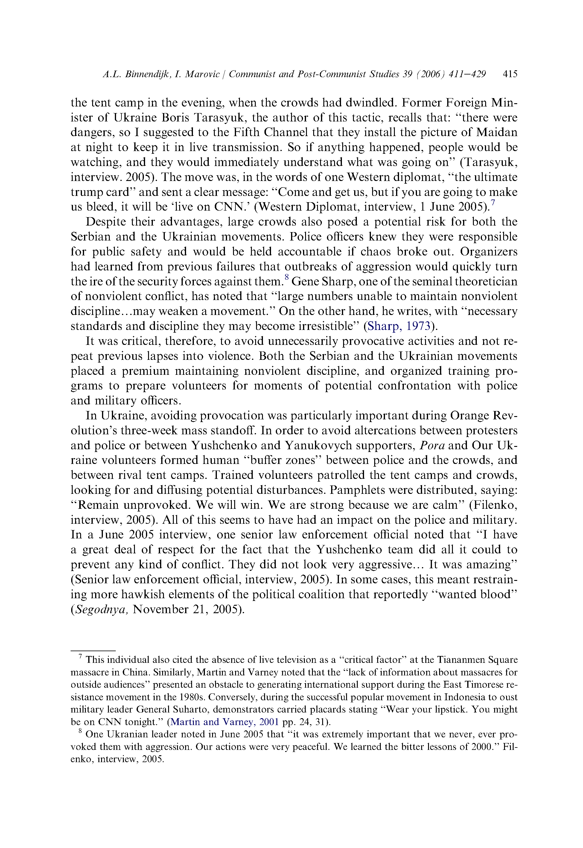 Power and Persuasion: Nonviolent strategies to influence state security forces in Serbia (2000) and Ukraine (2004)