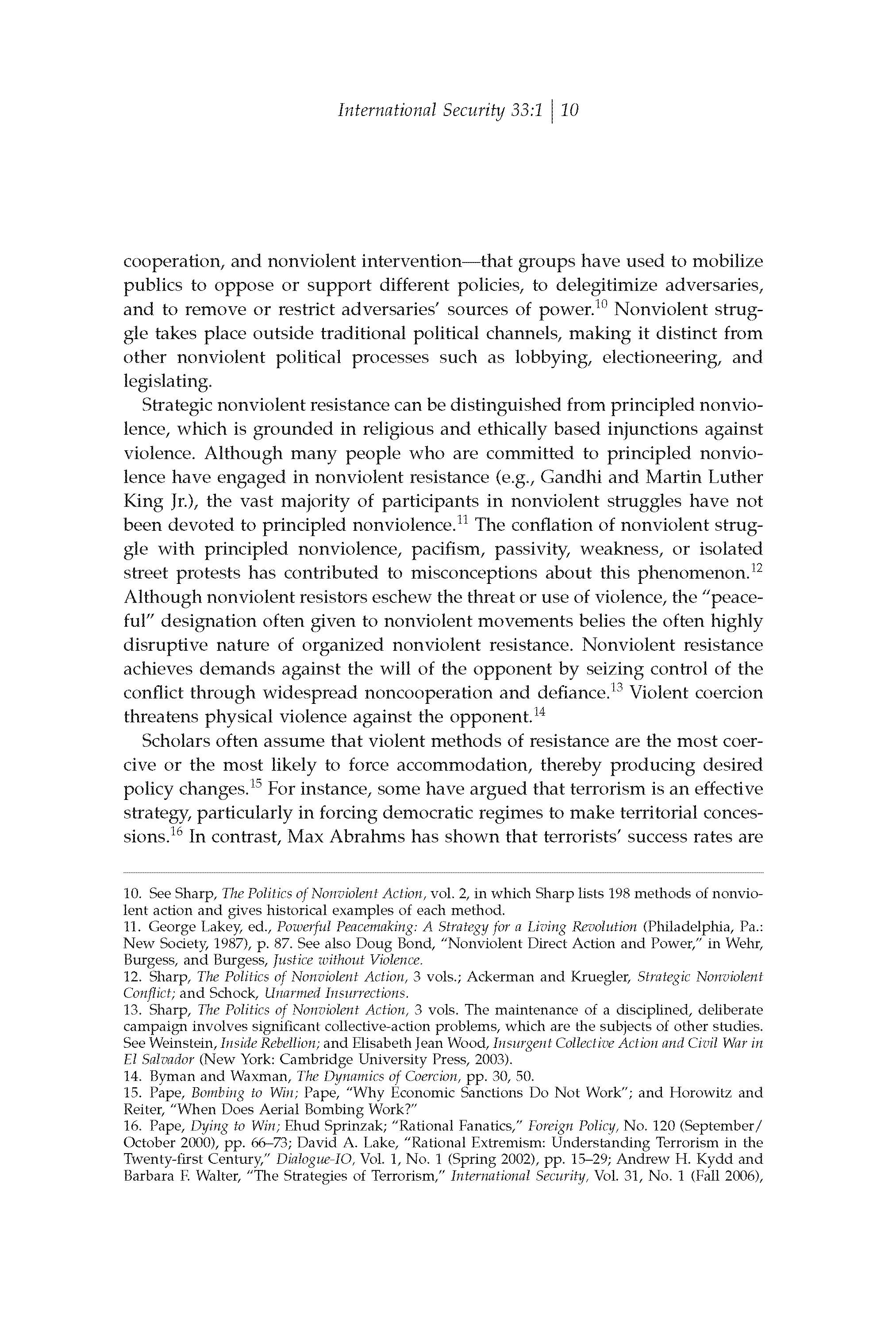 Why Civil Resistance Works: The Strategic Logic of Nonviolent Conflict (Article)