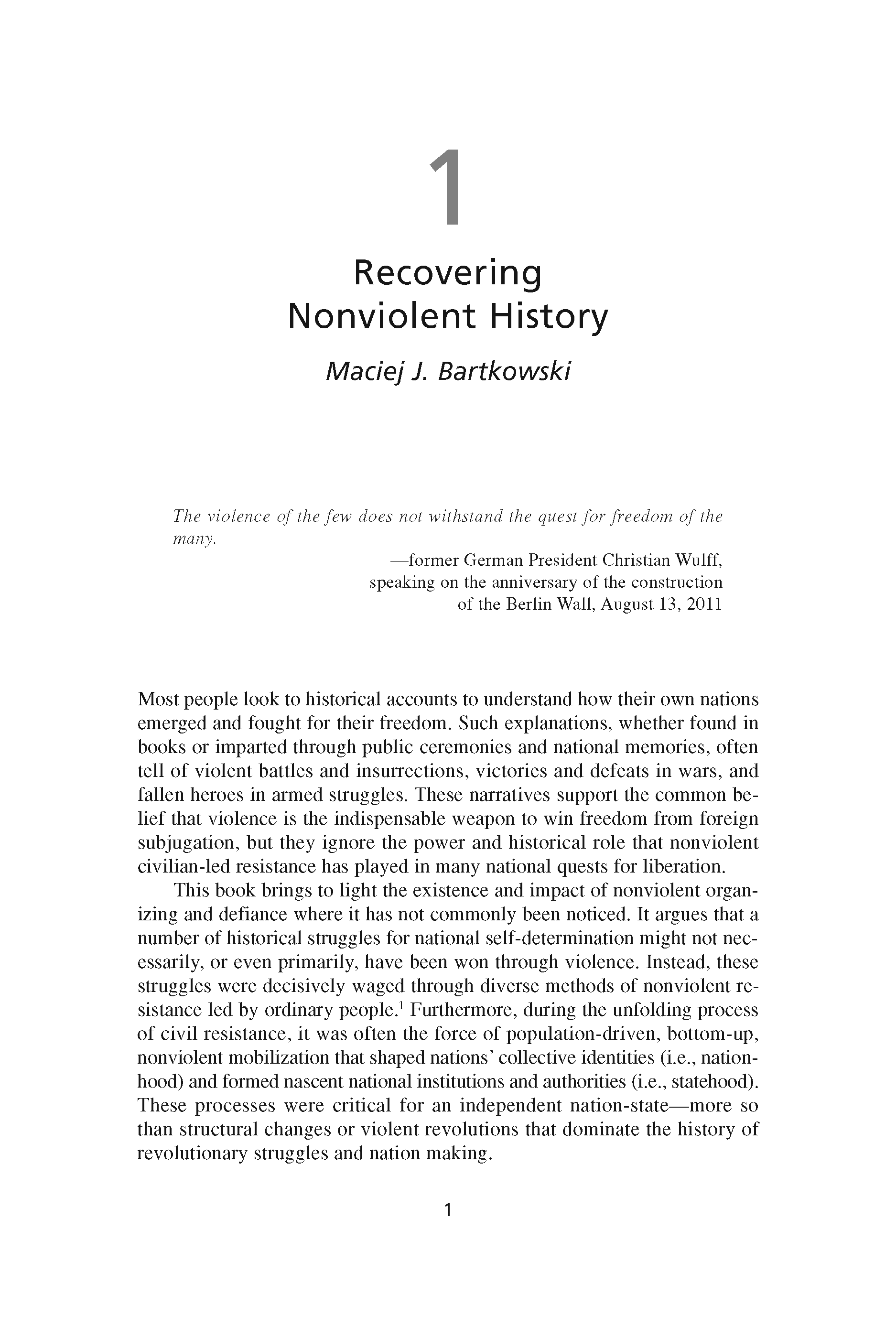 Recovering Nonviolent History: Civil Resistance in Liberation Struggles