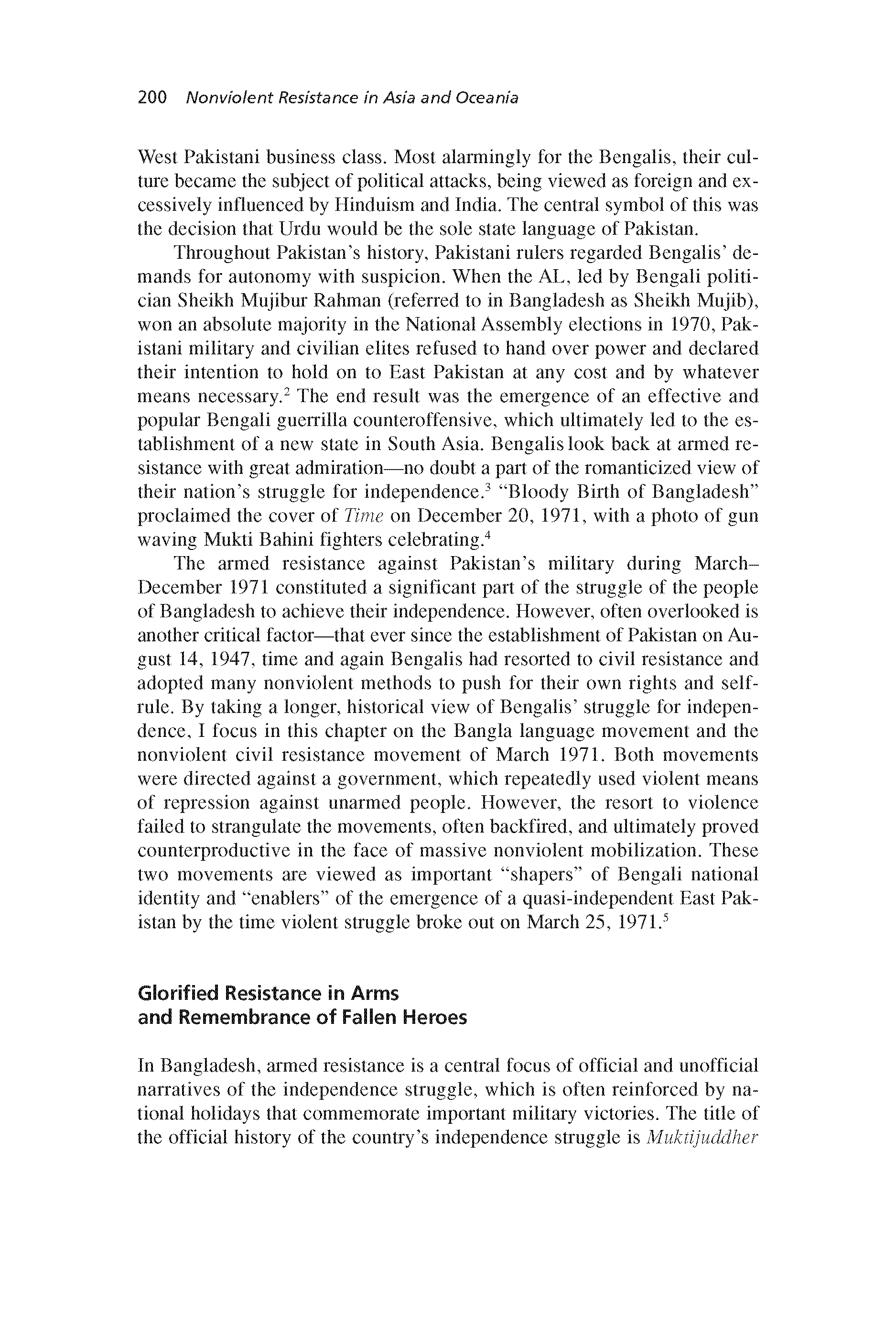 Bangladesh: Civil Resistance in the Struggle for Independence, 1948-1971 (Chapter 11 from ‘Recovering Nonviolent History’)