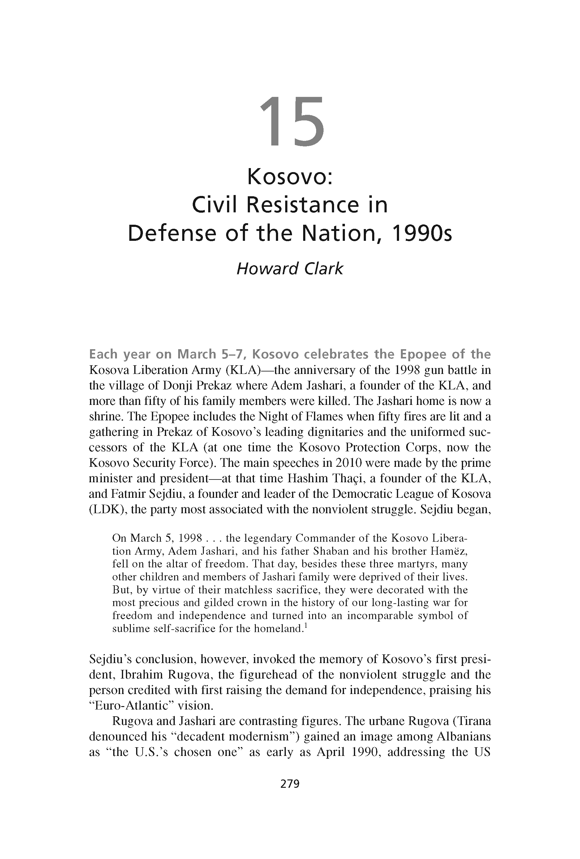 Kosovo: Civil Resistance in Defense of the Nation, 1990s (Chapter 15 from ‘Recovering Nonviolent History’)