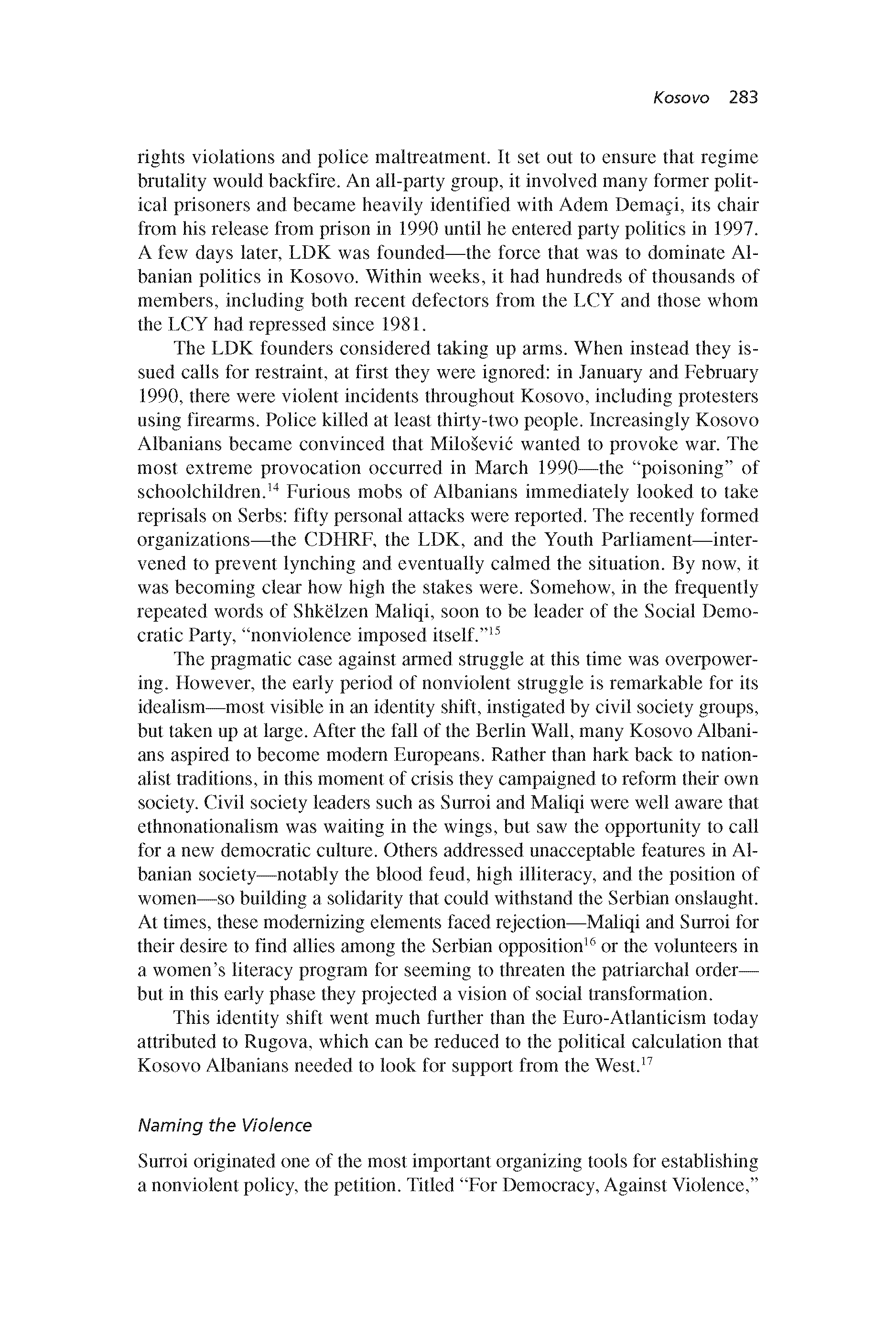 Kosovo: Civil Resistance in Defense of the Nation, 1990s (Chapter 15 from ‘Recovering Nonviolent History’)