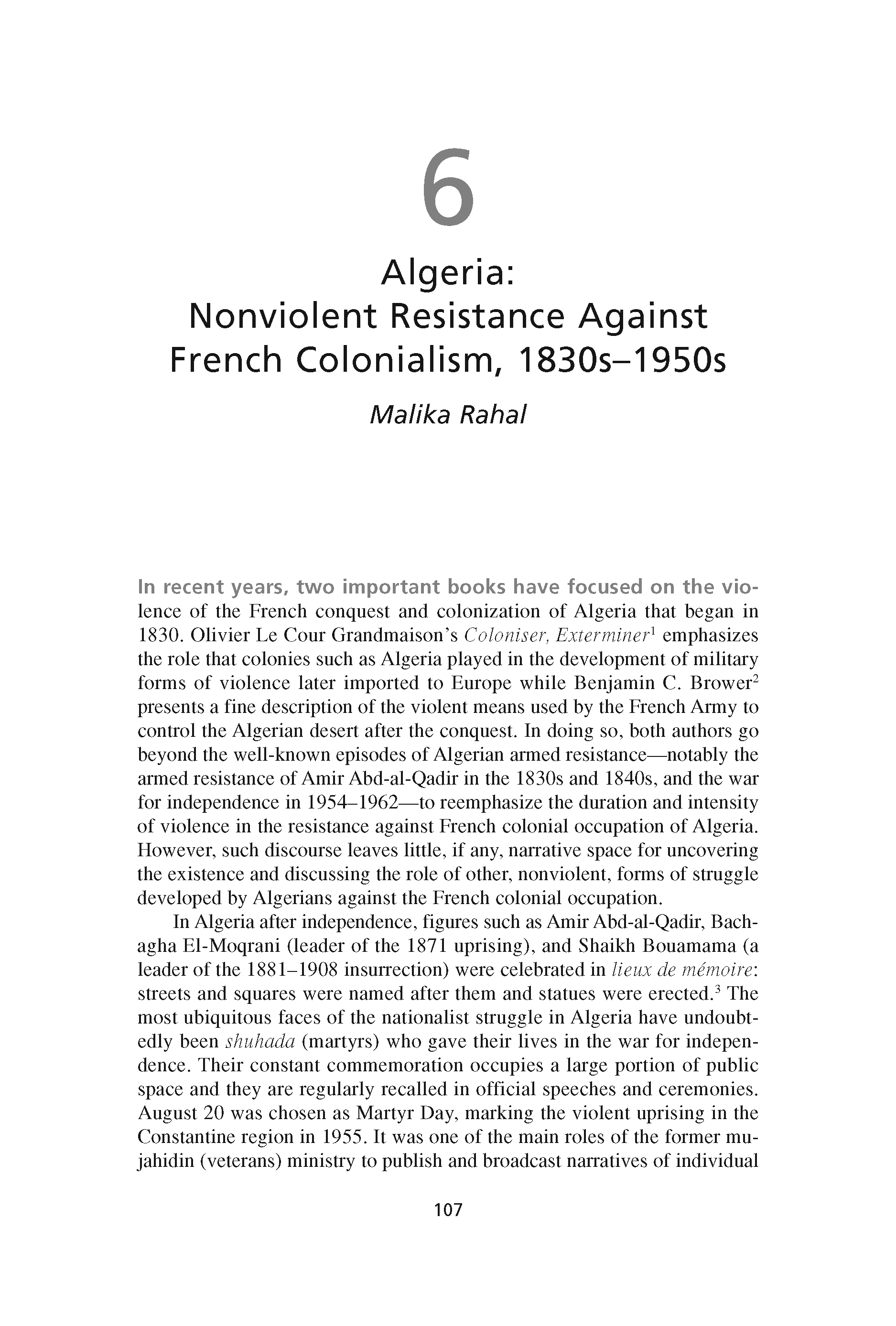Algeria: Nonviolent Resistance Against French Colonialism, 1830s-1950s (Chapter 6 from ‘Recovering Nonviolent History’)