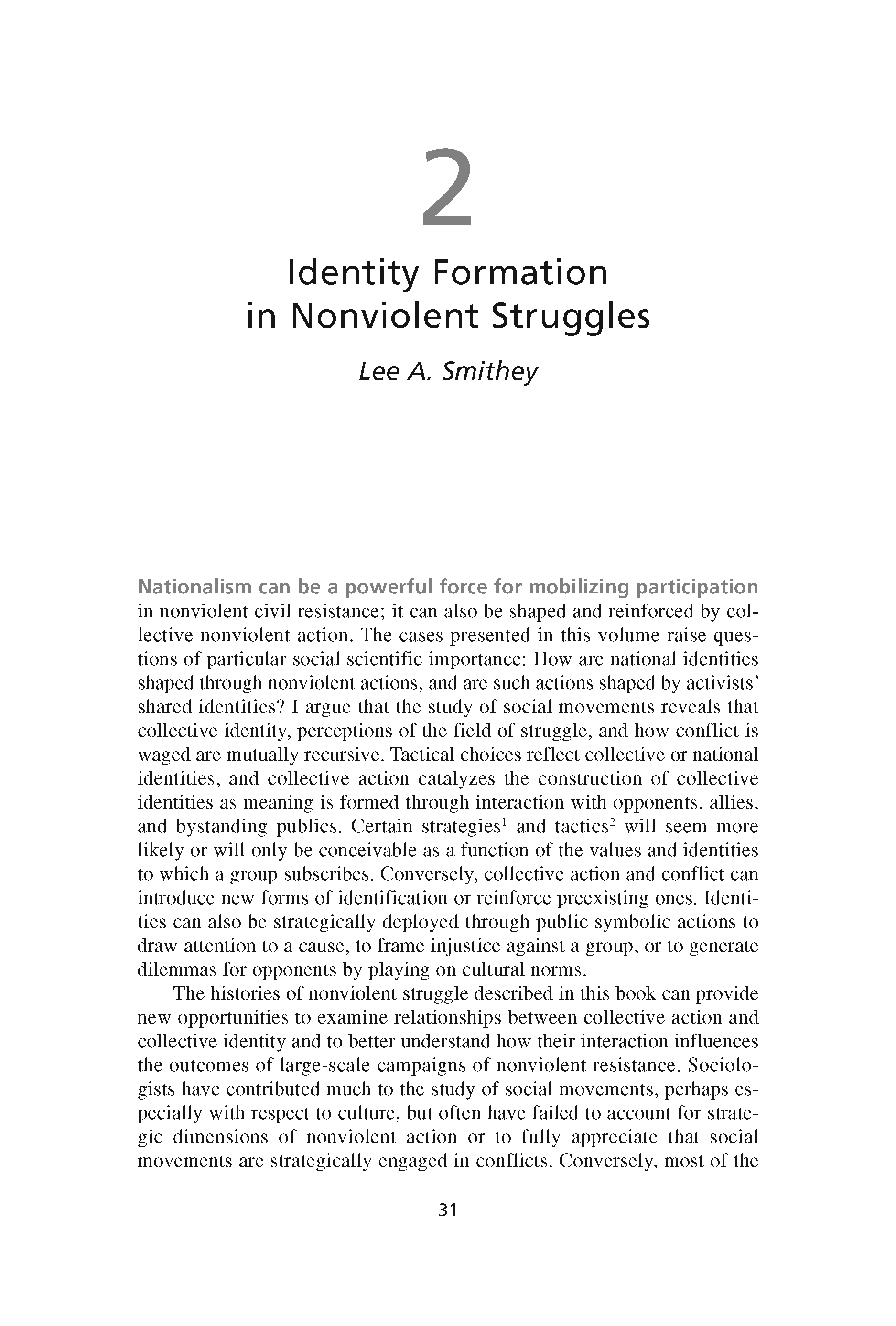 Identity Formation in Nonviolent Struggles (Chapter 2 from ‘Recovering Nonviolent History’)