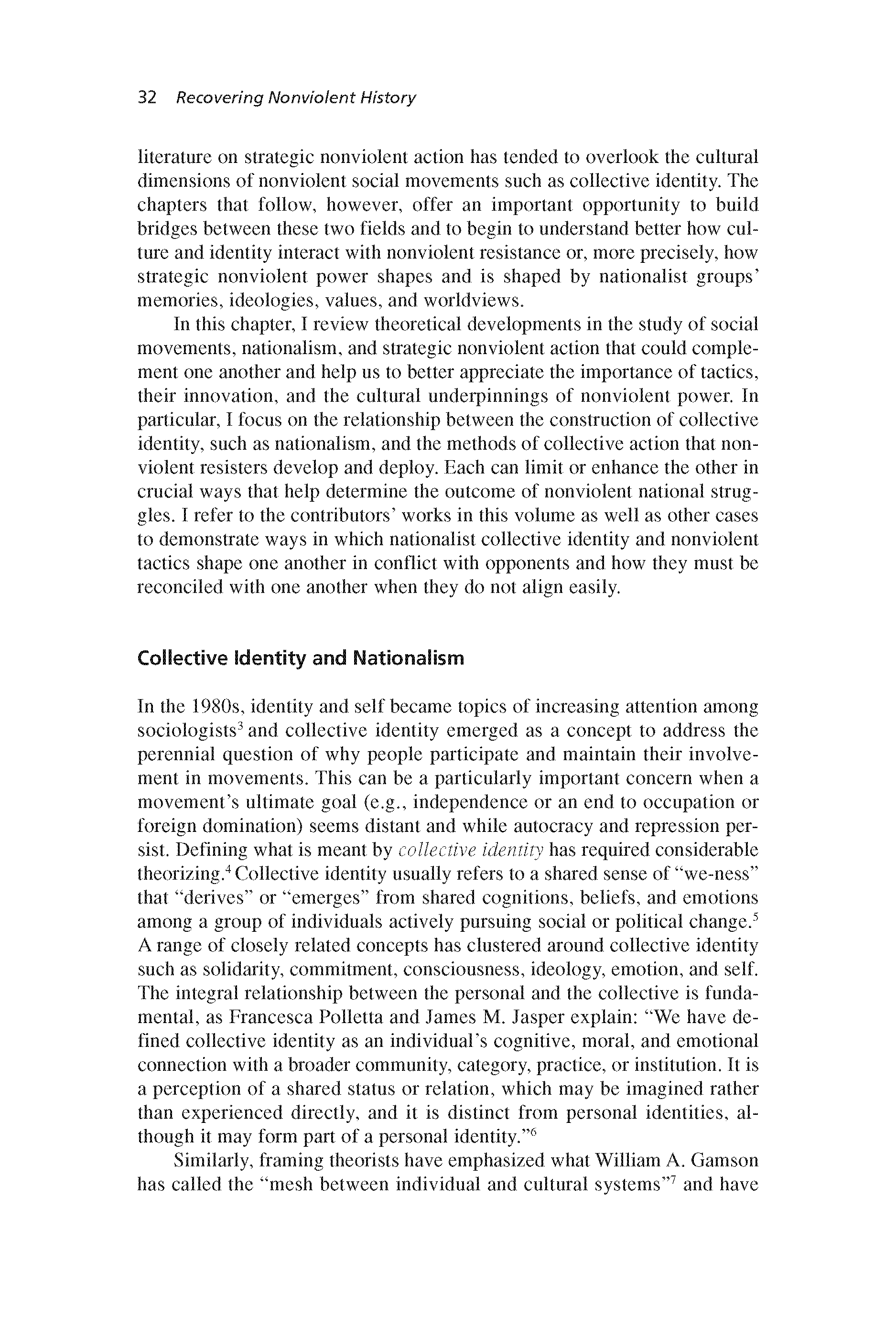 Identity Formation in Nonviolent Struggles (Chapter 2 from ‘Recovering Nonviolent History’)