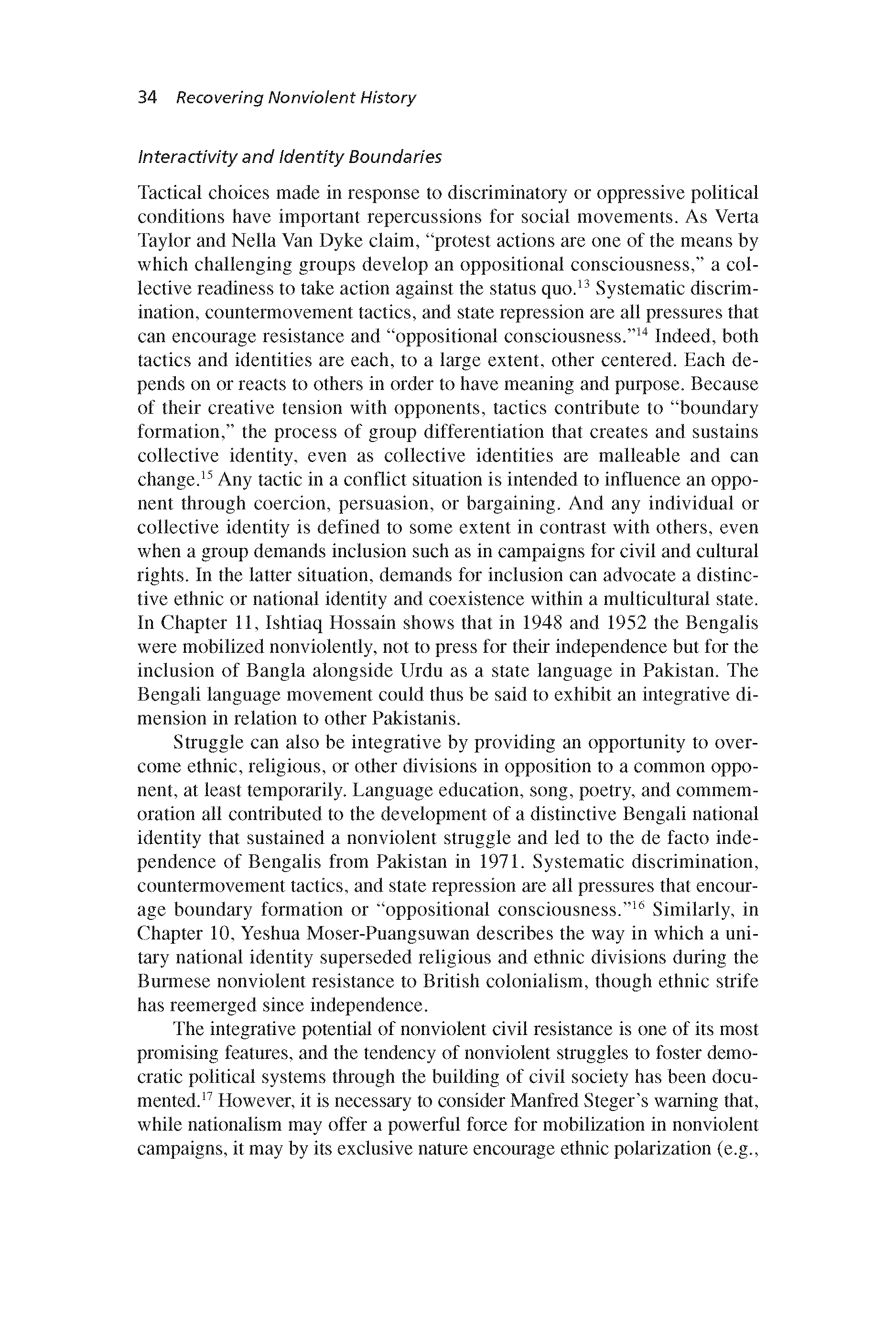 Identity Formation in Nonviolent Struggles (Chapter 2 from ‘Recovering Nonviolent History’)