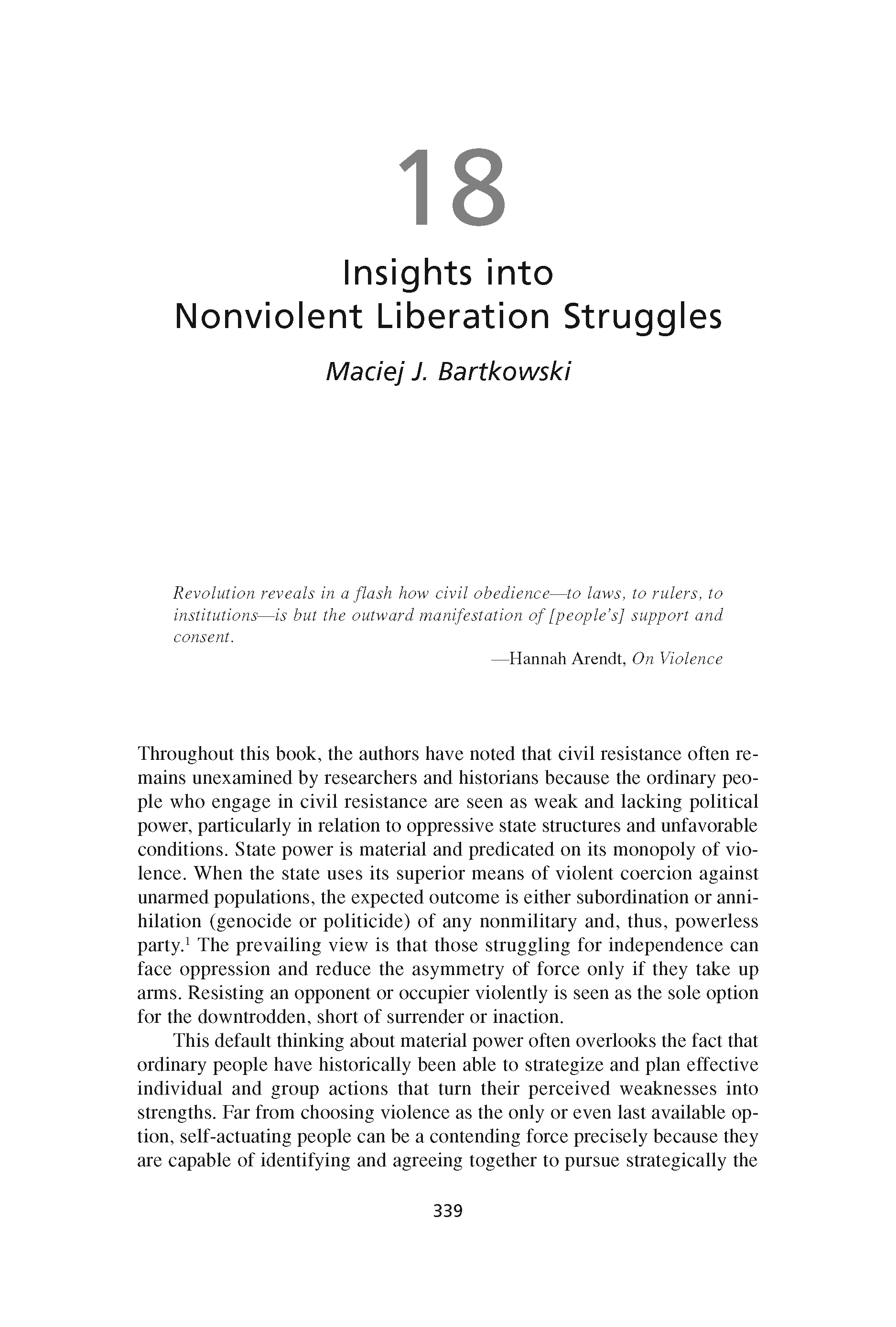 Insights into Nonviolent Liberation Struggles (Chapter 18 from ‘Recovering Nonviolent History’)