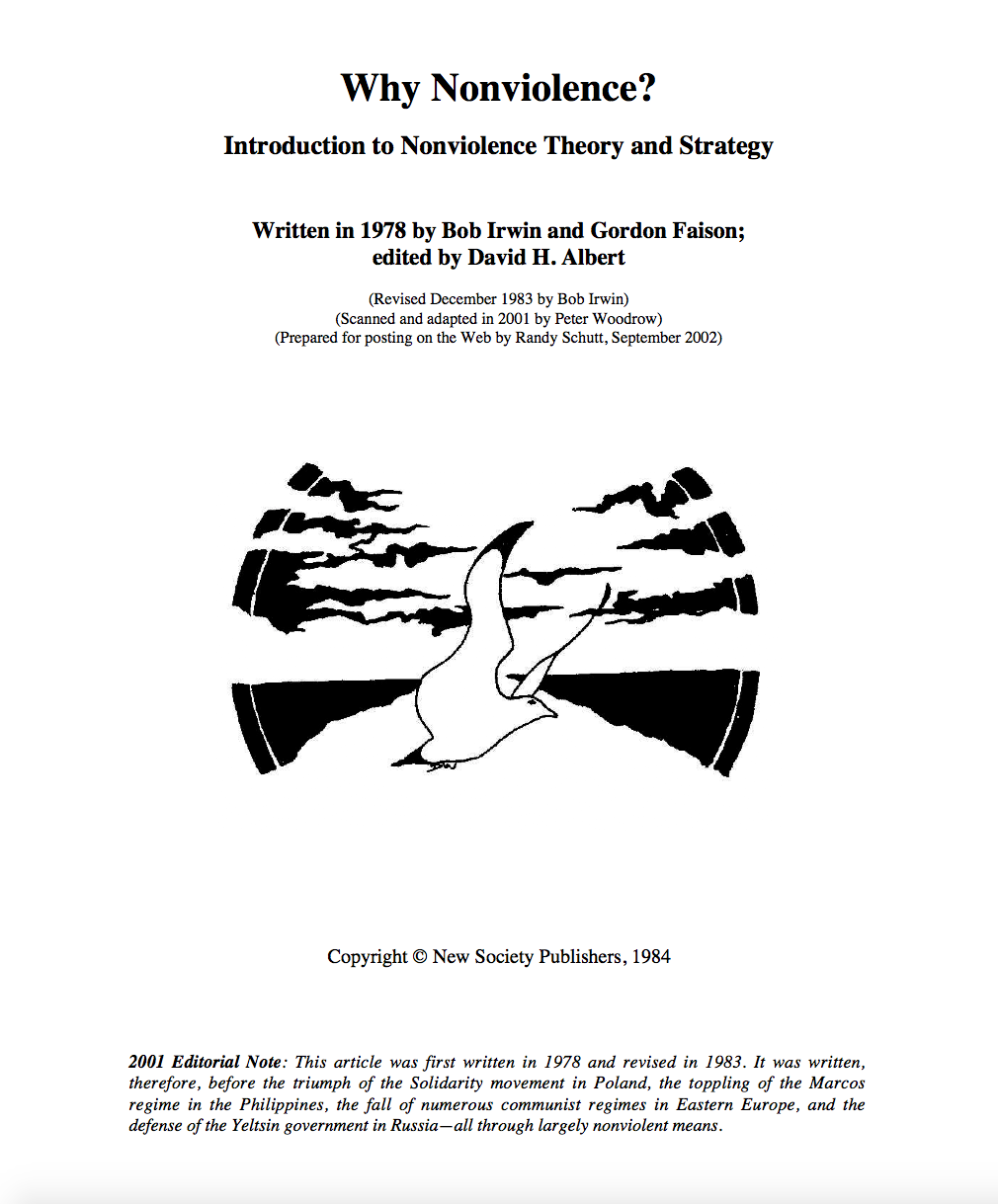 Why Nonviolence? Introduction to Nonviolence Theory and Strategy