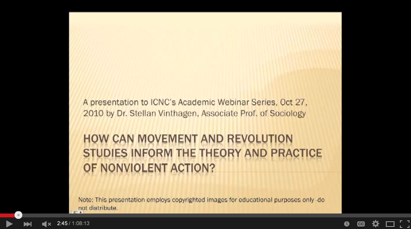 How Can Movement and Revolution Studies Inform the Theory and Practice of Nonviolent Action? (webinar)