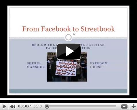 From Facebook to Streetbook: Egypt’s Nonviolent Uprising (webinar)