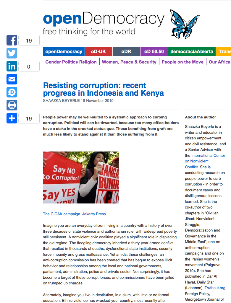 Resisting Corruption: Recent Progress in Indonesia and Kenya