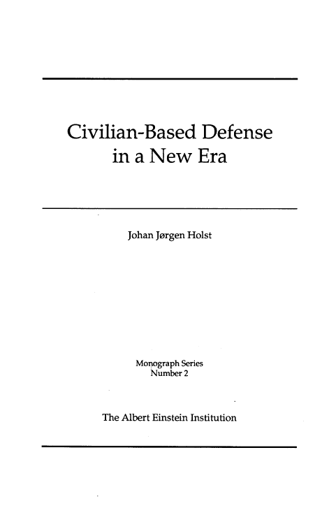 Civilian-Based Defense in a New Era