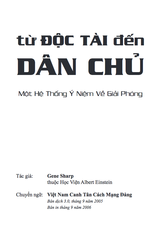 Từ Độc Tài đến Dân Chủ — Một Hệ Thống Ý Niệm Về Giải Phóng