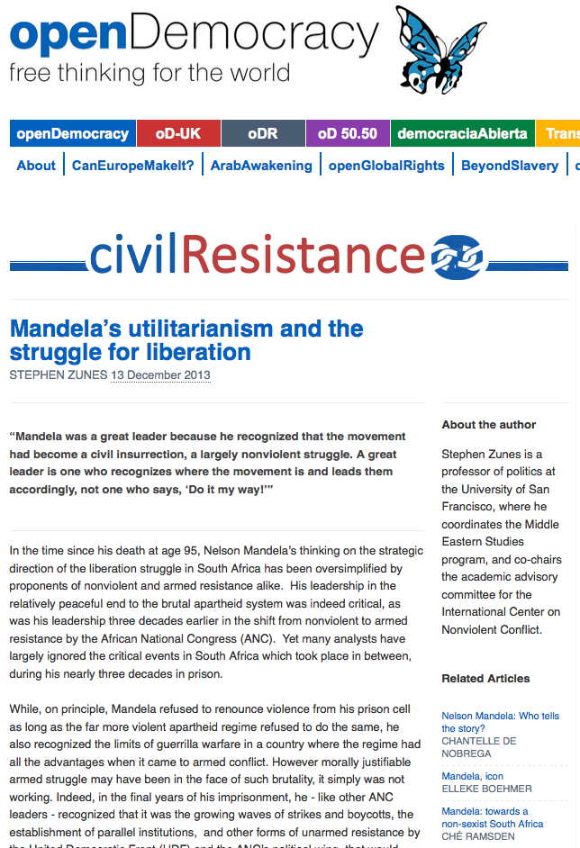 Mandela’s Utilitarianism and the Struggle for Liberation