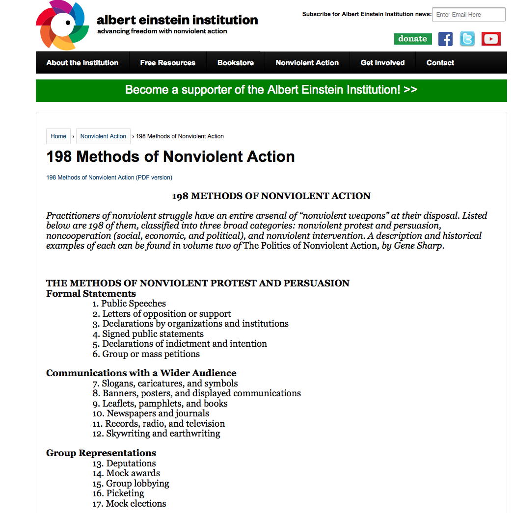 198 Methods of Nonviolent Action