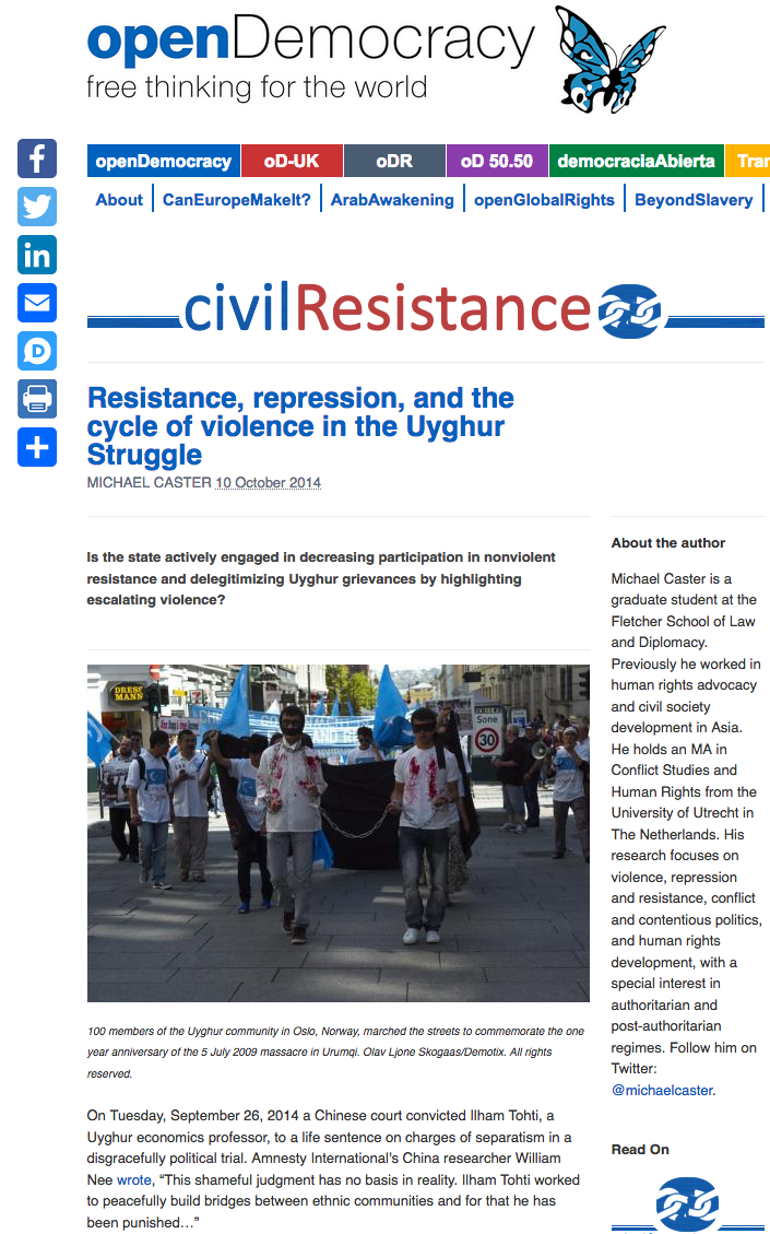 Resistance, Repression, and the Cycle of Violence in the Uyghur Struggle
