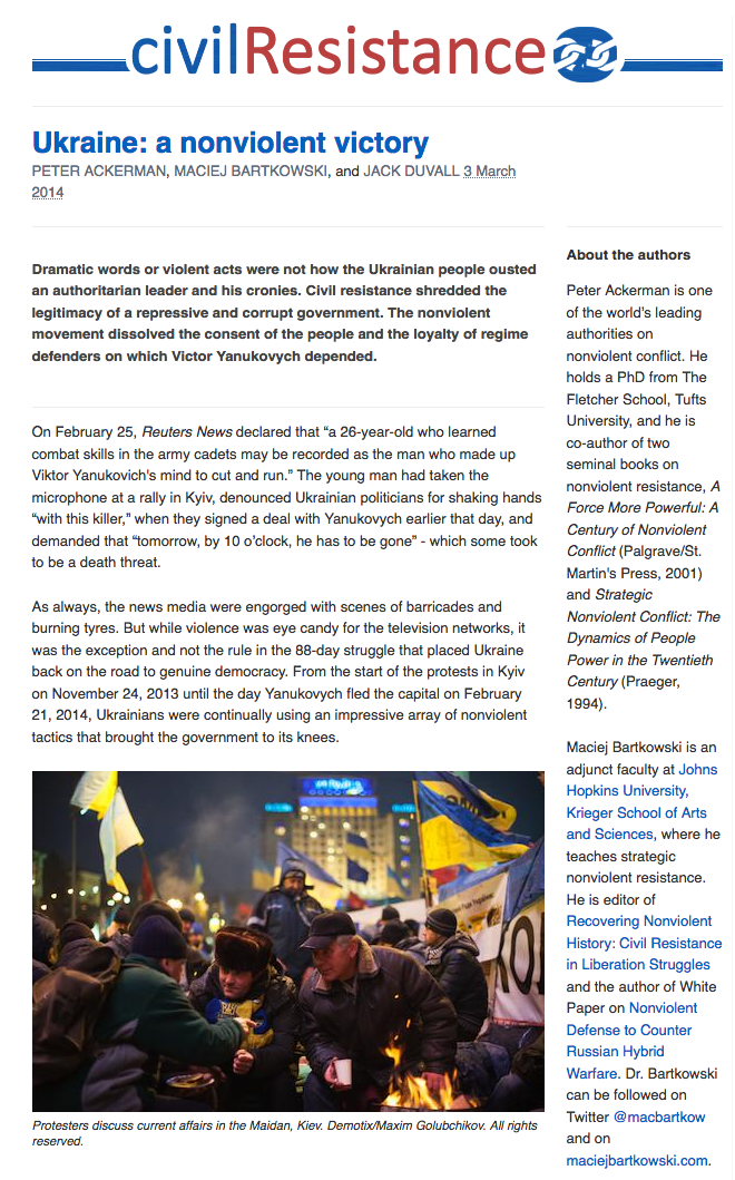 Ukraine: A Nonviolent Victory