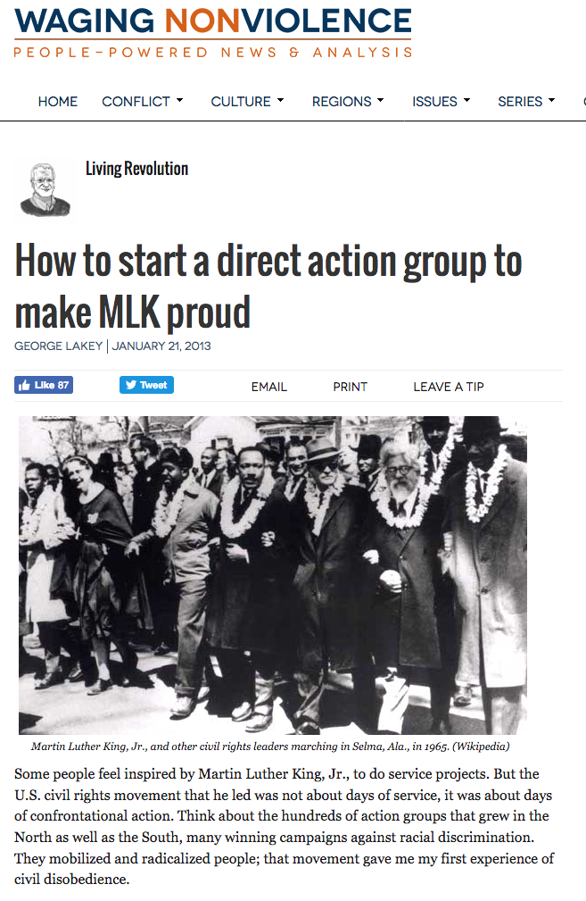 How to start a direct action group to make MLK proud