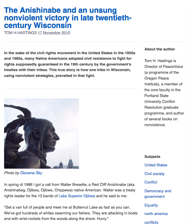 The Anishinabe and an Unsung Victory in Late 20th-Century Wisconsin