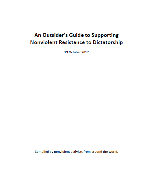 An Outsider’s Guide to Supporting Nonviolent Resistance to Dictatorship