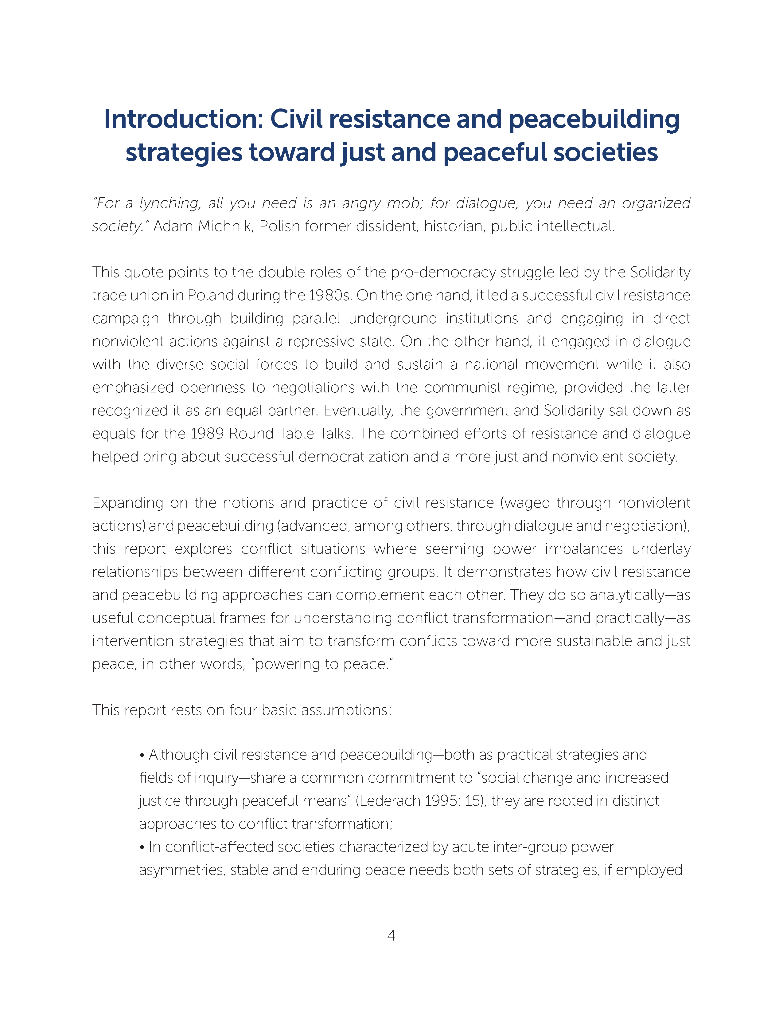Powering to Peace: Integrated Civil Resistance and Peacebuilding Strategies