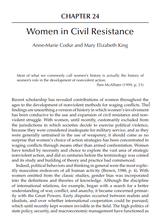 Women in Civil Resistance