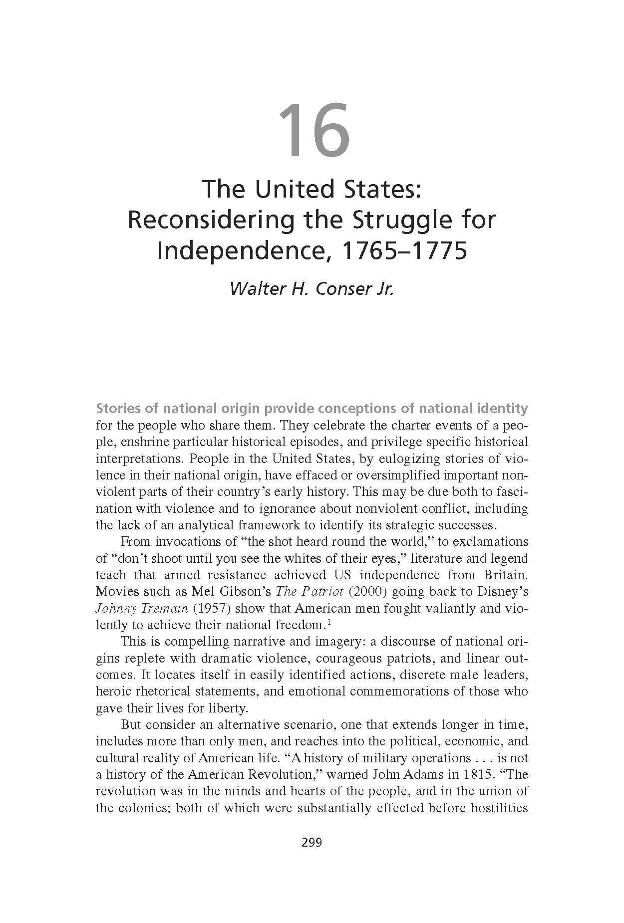 The United States: Reconsidering the Struggle for Independence, 1765-1775 (Chapter 16 from ‘Recovering Nonviolent History’)