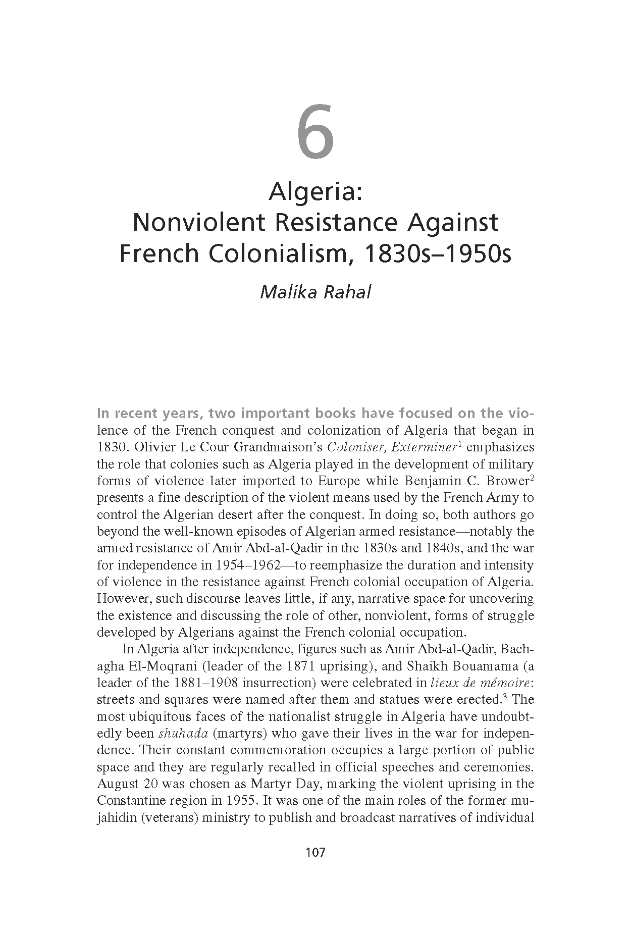 Algeria: Nonviolent Resistance Against French Colonialism, 1830s-1950s (Chapter 6 from ‘Recovering Nonviolent History’)