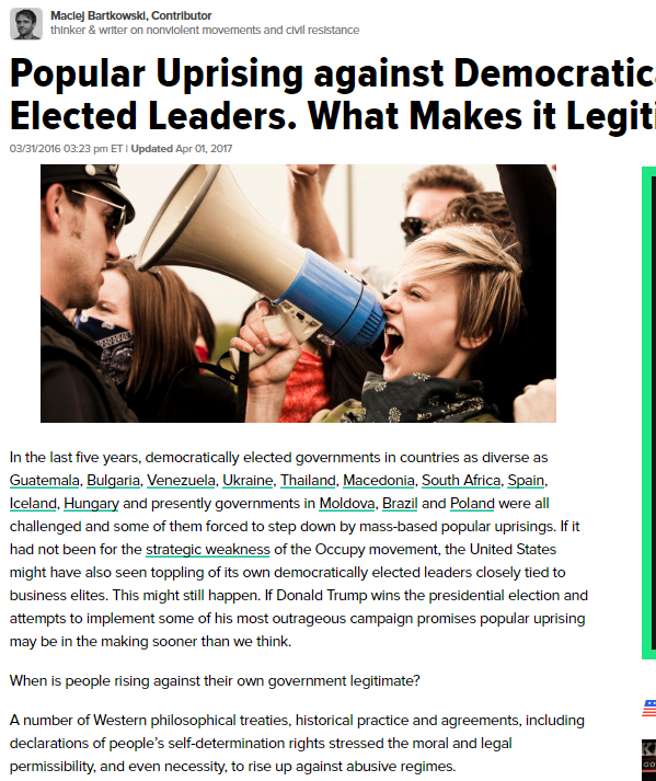 Popular Uprising Against Democratically Elected Leaders: What Makes It Legitimate?