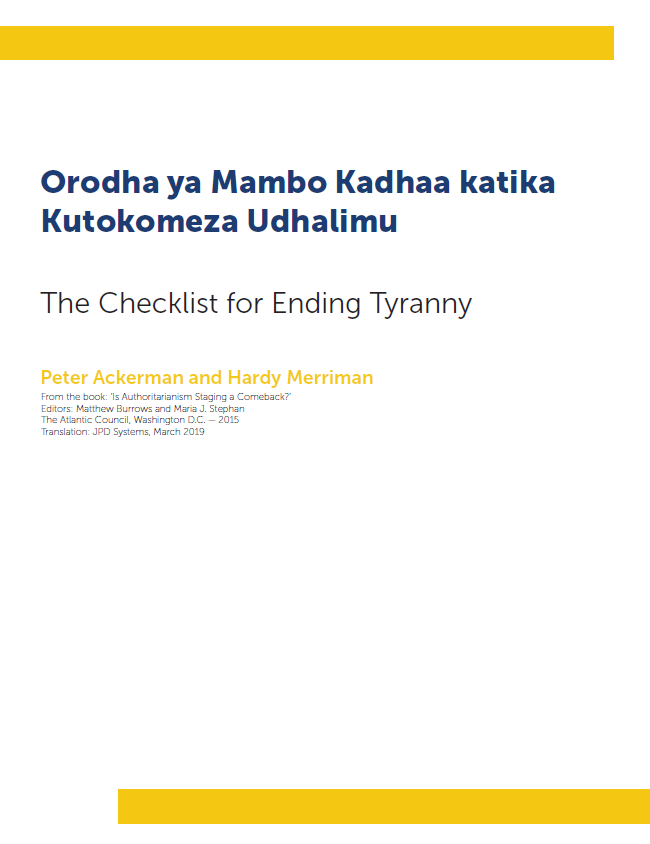 Orodha ya Mambo Kadhaa katika Kutokomeza Udhalimu