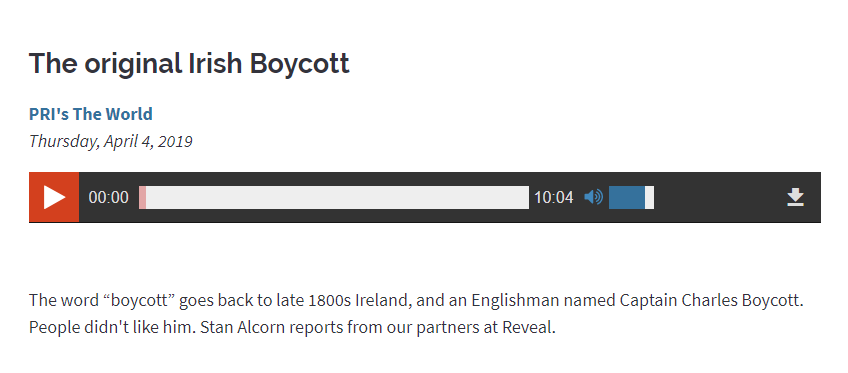 ‘The original Irish Boycott’